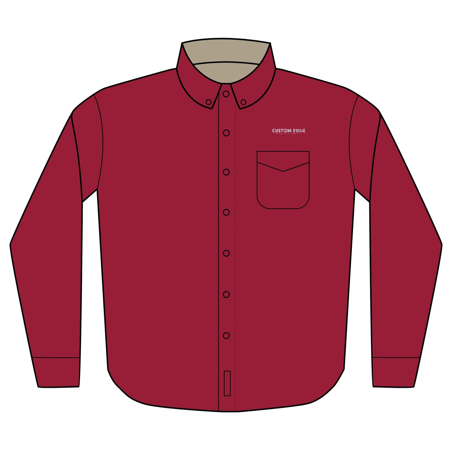 Embroidered Company Logo Long Sleeve Shirt