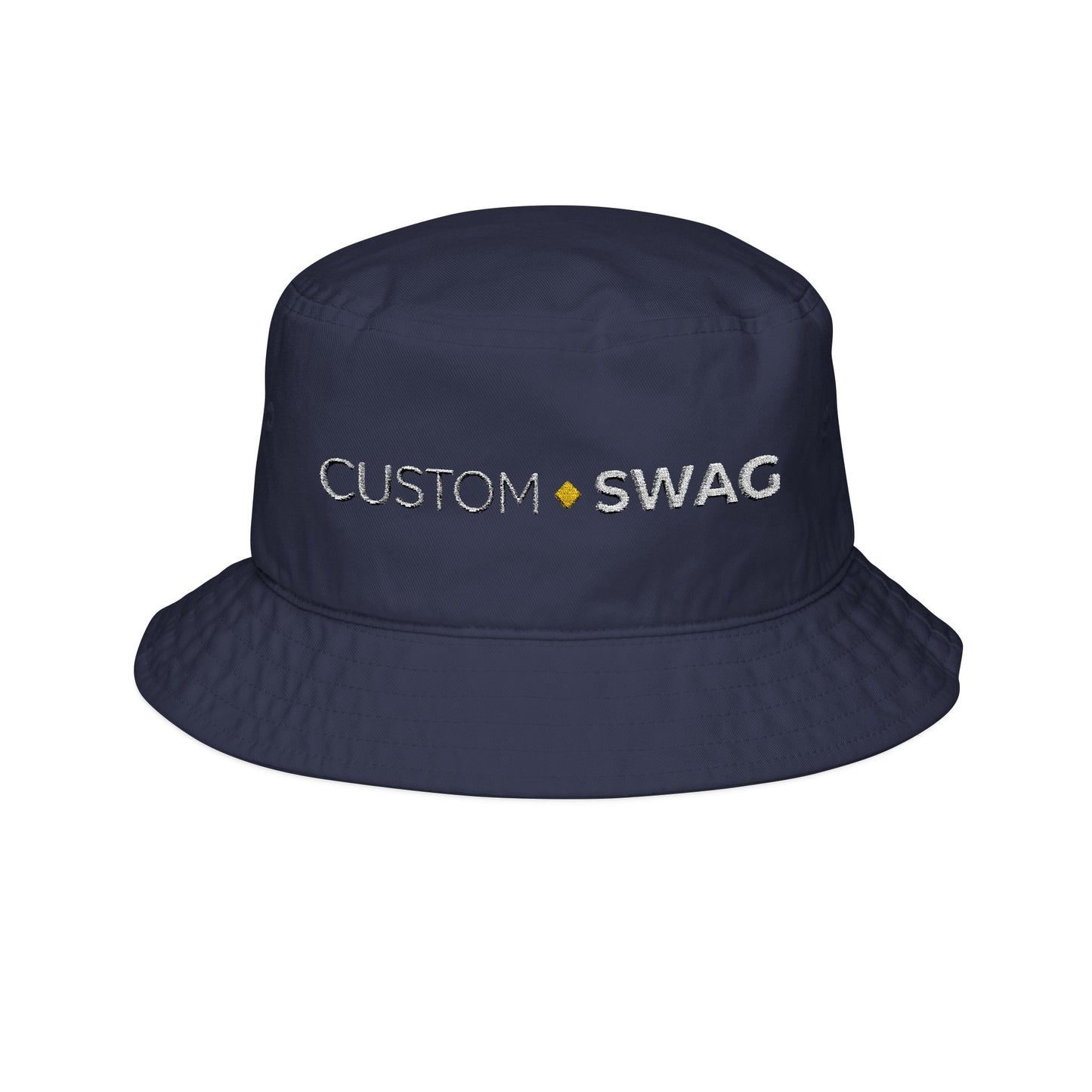 Embroidered 'CUSTOM SWAG' Bucket Hat — Personalized Streetwear Cap