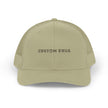 Custom Swag Snapback Trucker Cap — Minimal Embroidered White Mesh Hat