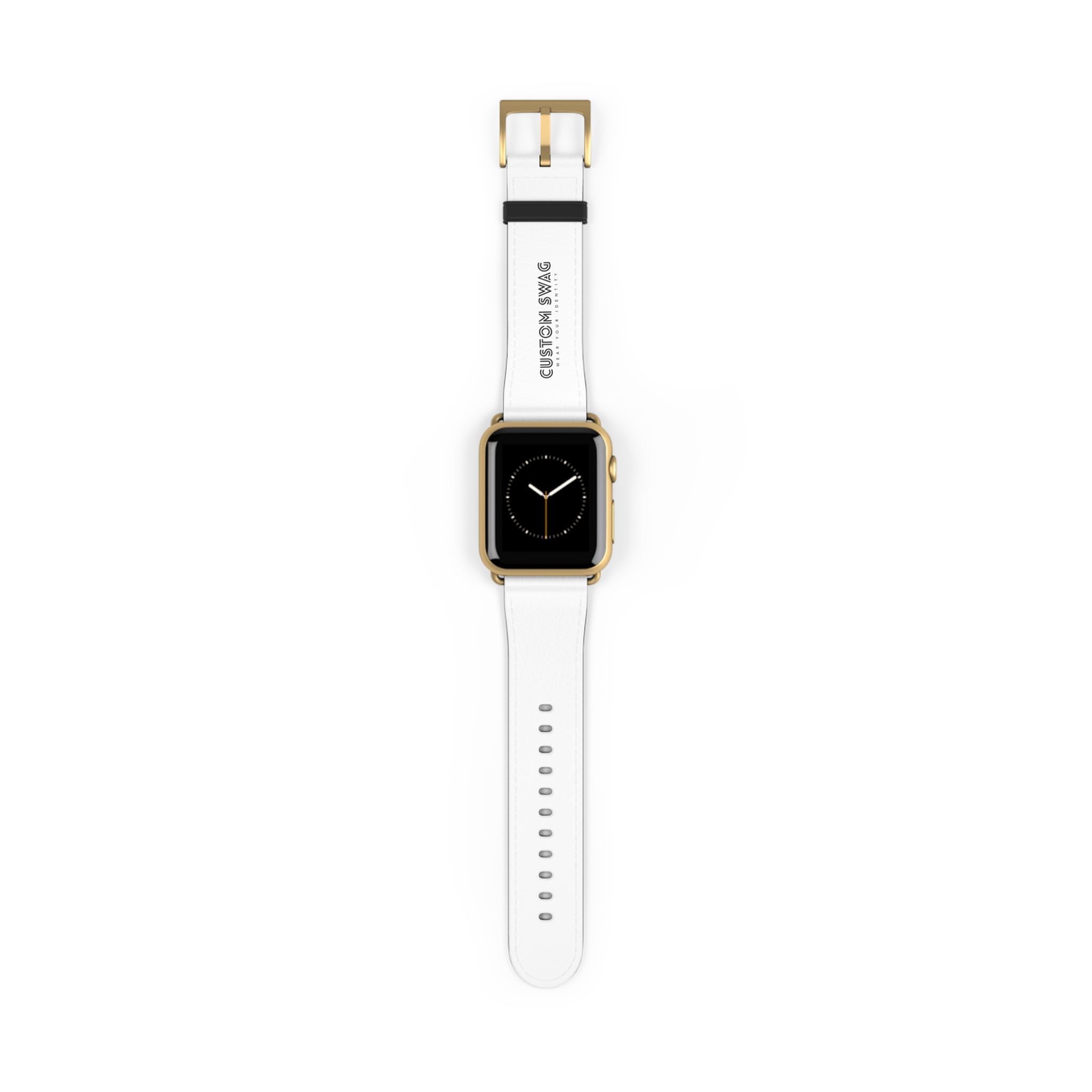 Custom White Leather Watch Band — Engraved 