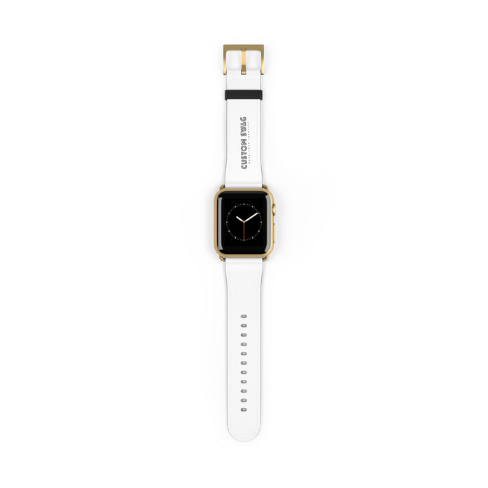 Custom White Leather Watch Band — Engraved 