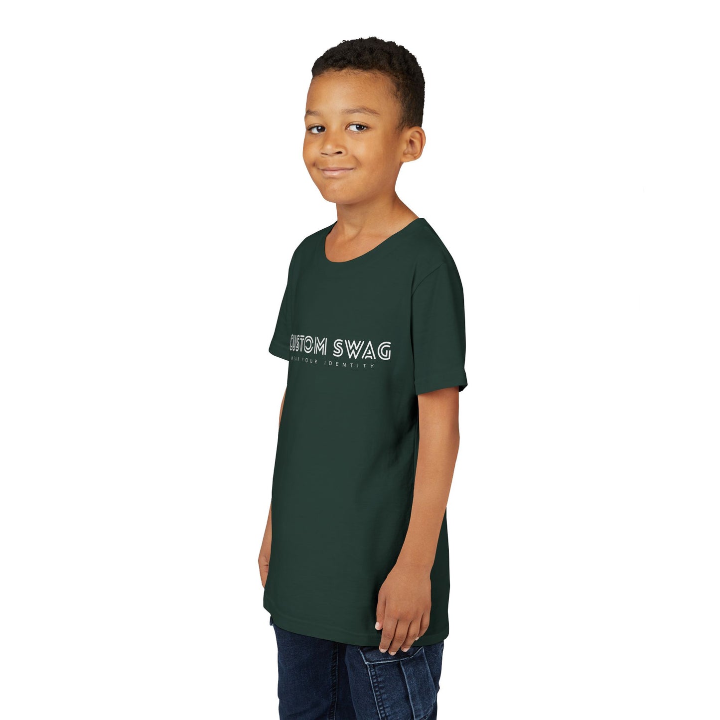 Youth Tee "Custom Swag" Minimalist Logo Kids T‑Shirt