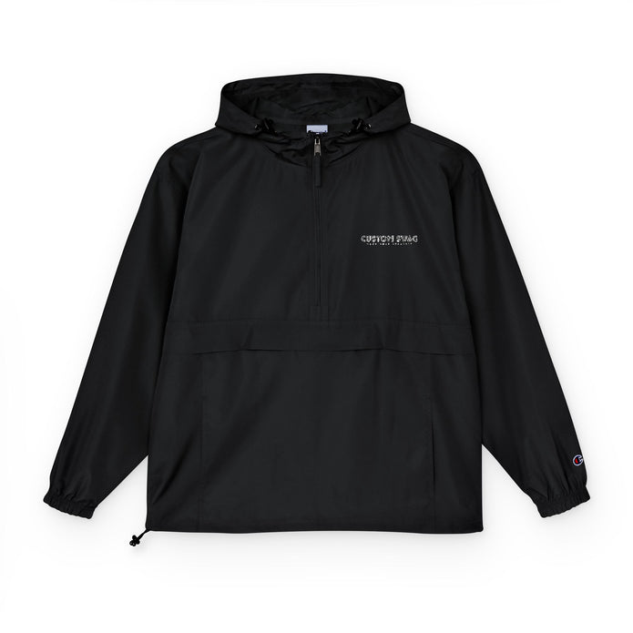 Packable Anorak Jacket – Champion Lightweight Black Windbreaker with Small Logo