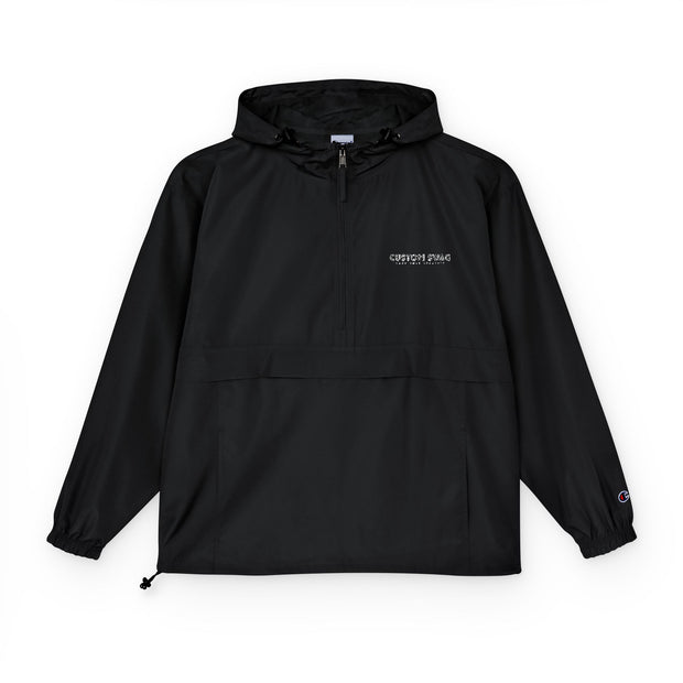 Packable Anorak Jacket – Champion Lightweight Black Windbreaker with Small Logo