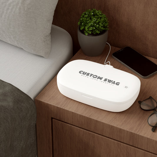 UV Phone Sanitizer & Wireless Charging Pad — Custom Swag UV-C Phone Sterilizer with Qi Wireless Charger