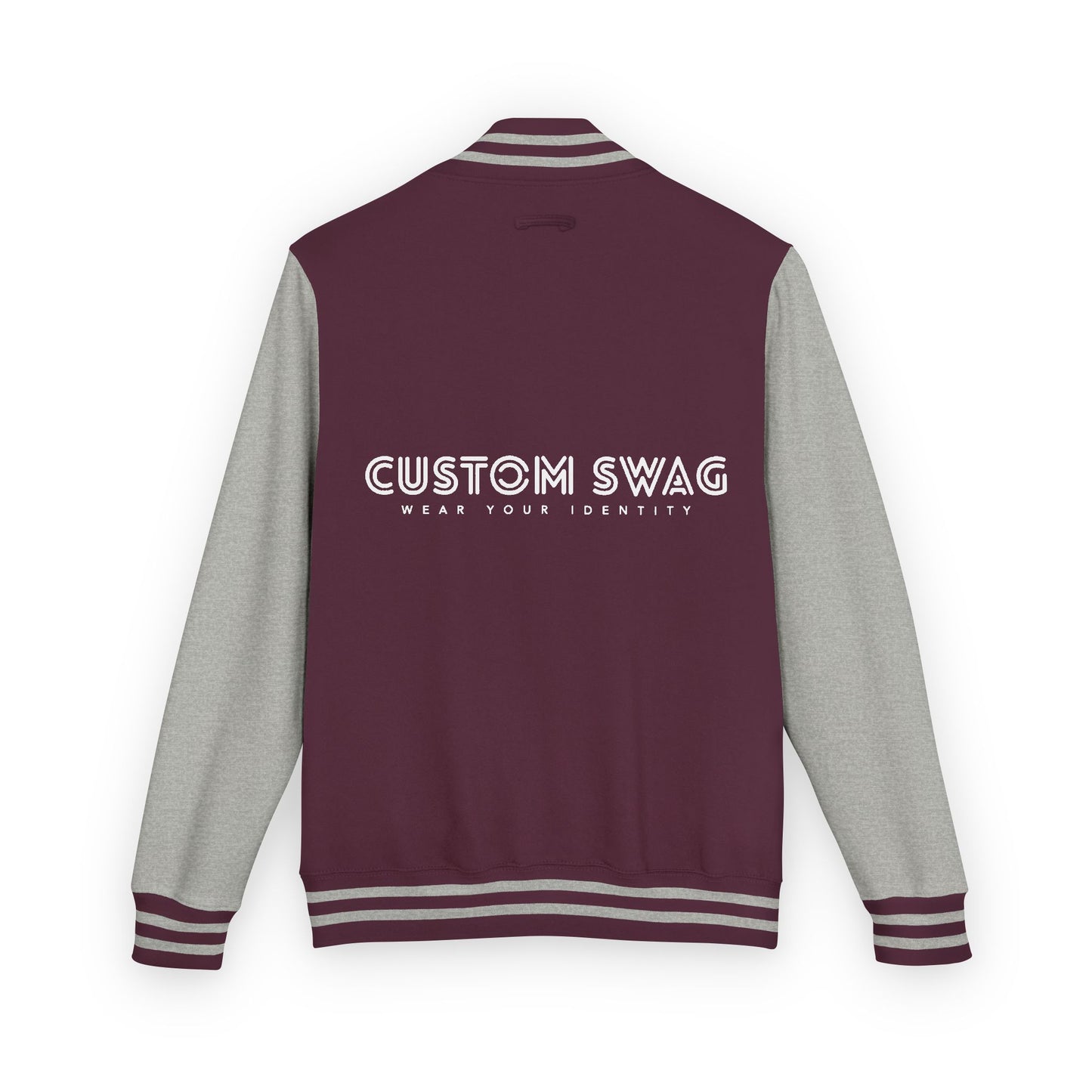 Retro Gamer Letterman Jacket - 'CUSTOM SWAG' Chest Logo Varsity Jacket