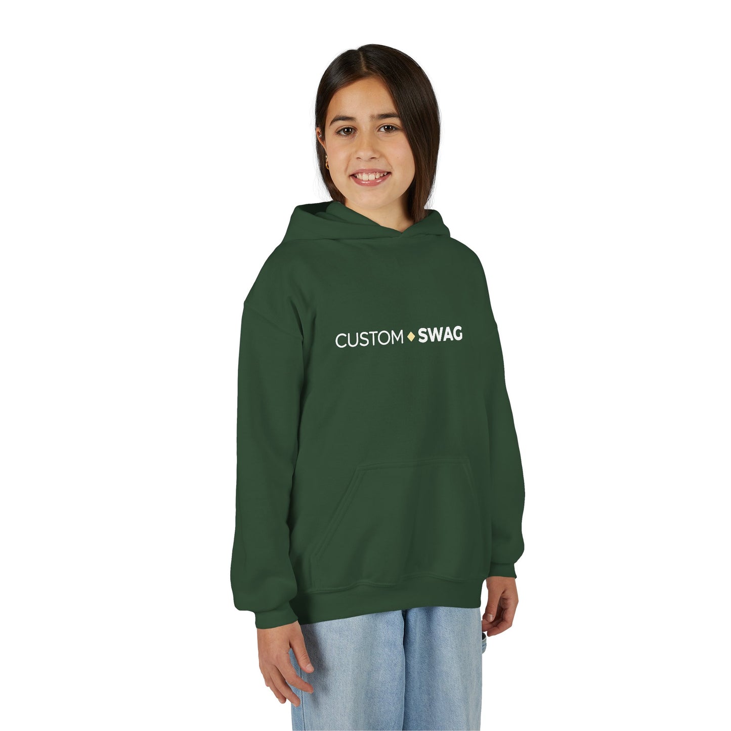 Youth Hoodie – "Custom Swag" Minimalist Crewneck-Style Pullover