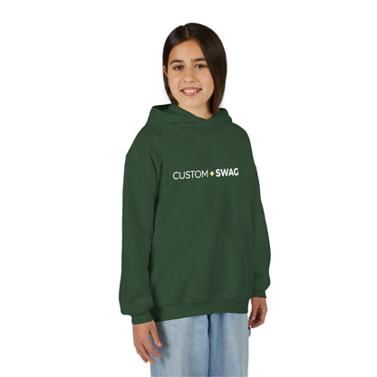 Youth Hoodie – "Custom Swag" Minimalist Crewneck-Style Pullover