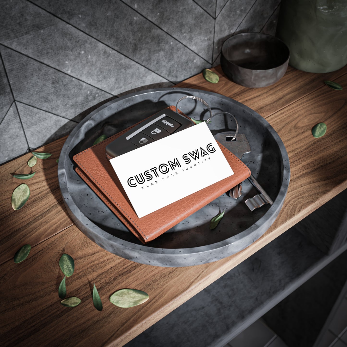 Business Cards — Minimal Black & White Vertical Custom Swag Cards