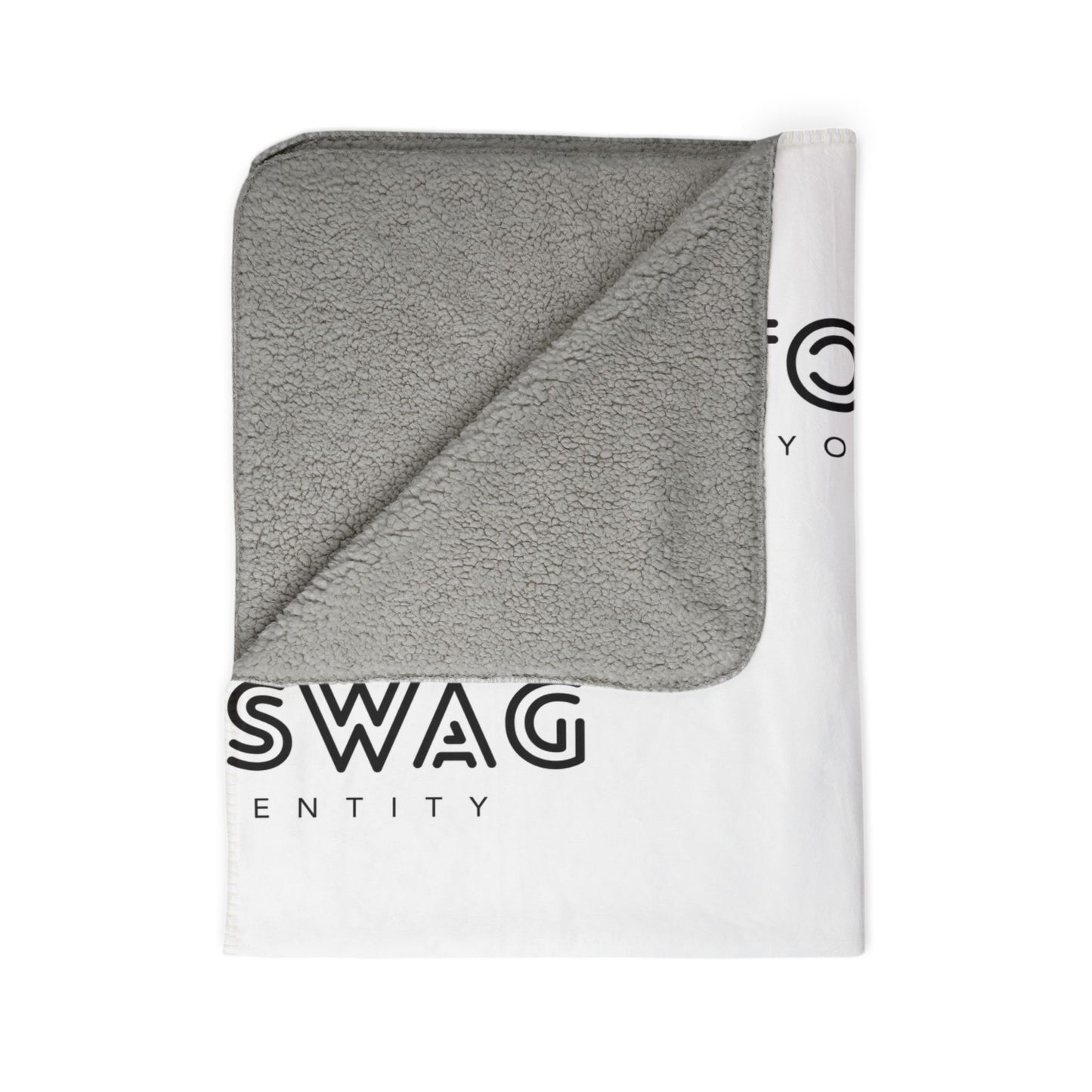 Custom Logo Fleece Sherpa Blanket — Personalized 'Custom Swag' Cozy Throw