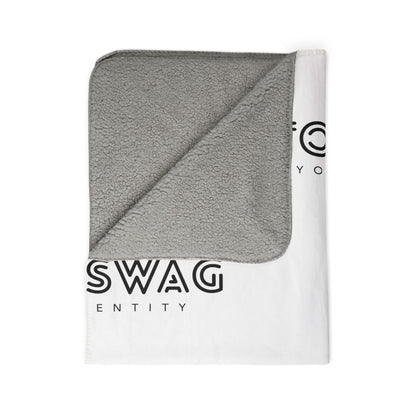 Custom Logo Fleece Sherpa Blanket — Personalized 'Custom Swag' Cozy Throw