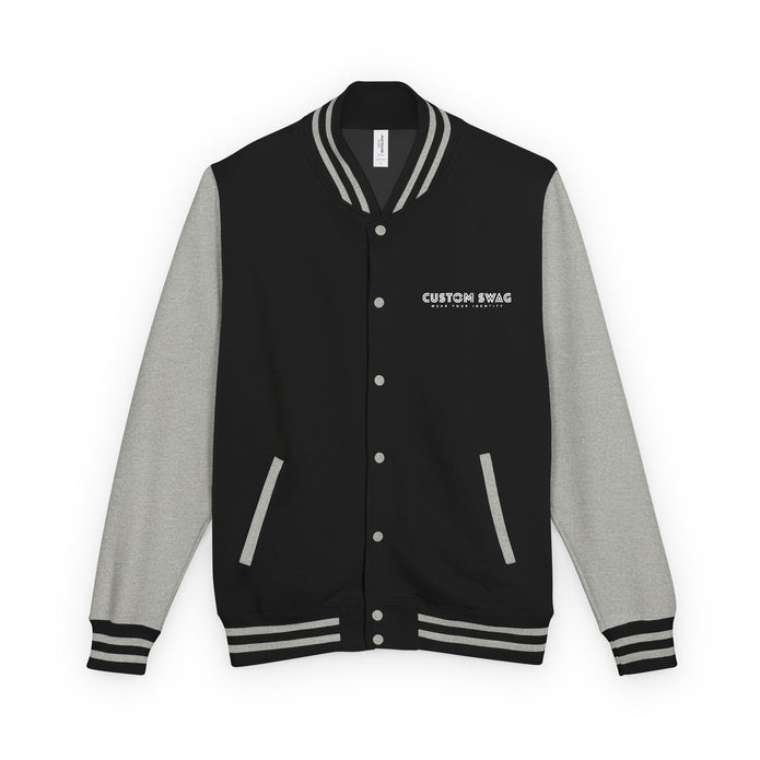 Retro Gamer Letterman Jacket - 'CUSTOM SWAG' Chest Logo Varsity Jacket
