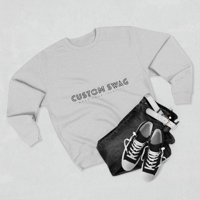 Custom Swag Crewneck Sweatshirt — Minimal Retro Logo Pullover