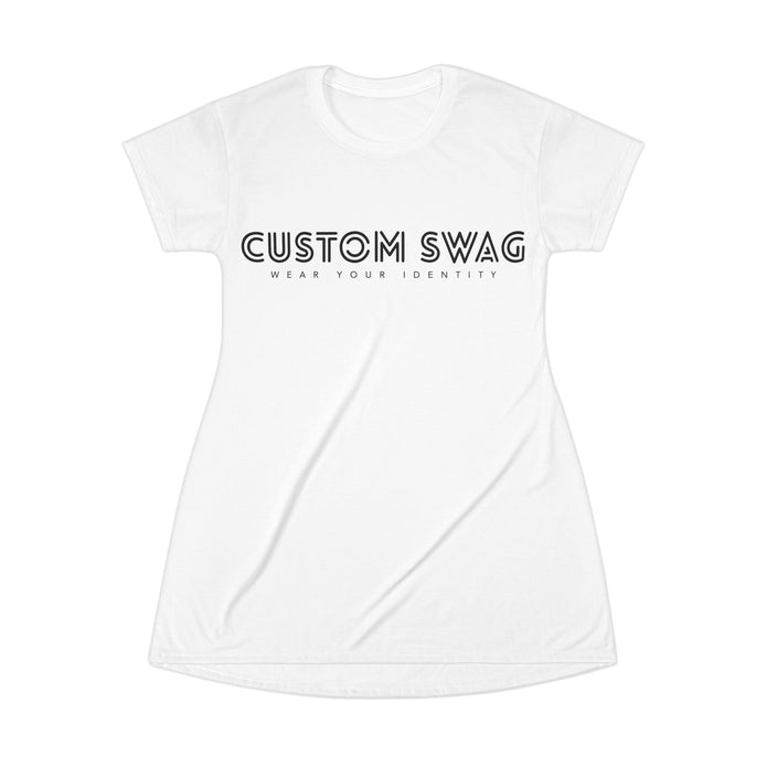 T-Shirt Dress — "Custom Swag: Wear Your Identity" Graphic Tee Dress
