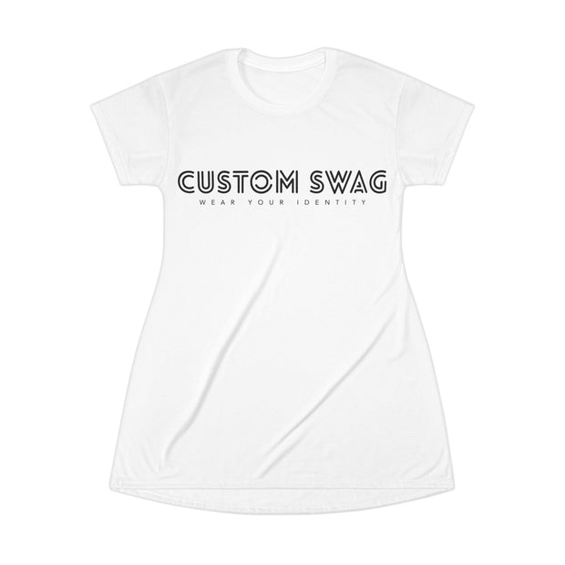 T-Shirt Dress — "Custom Swag: Wear Your Identity" Graphic Tee Dress