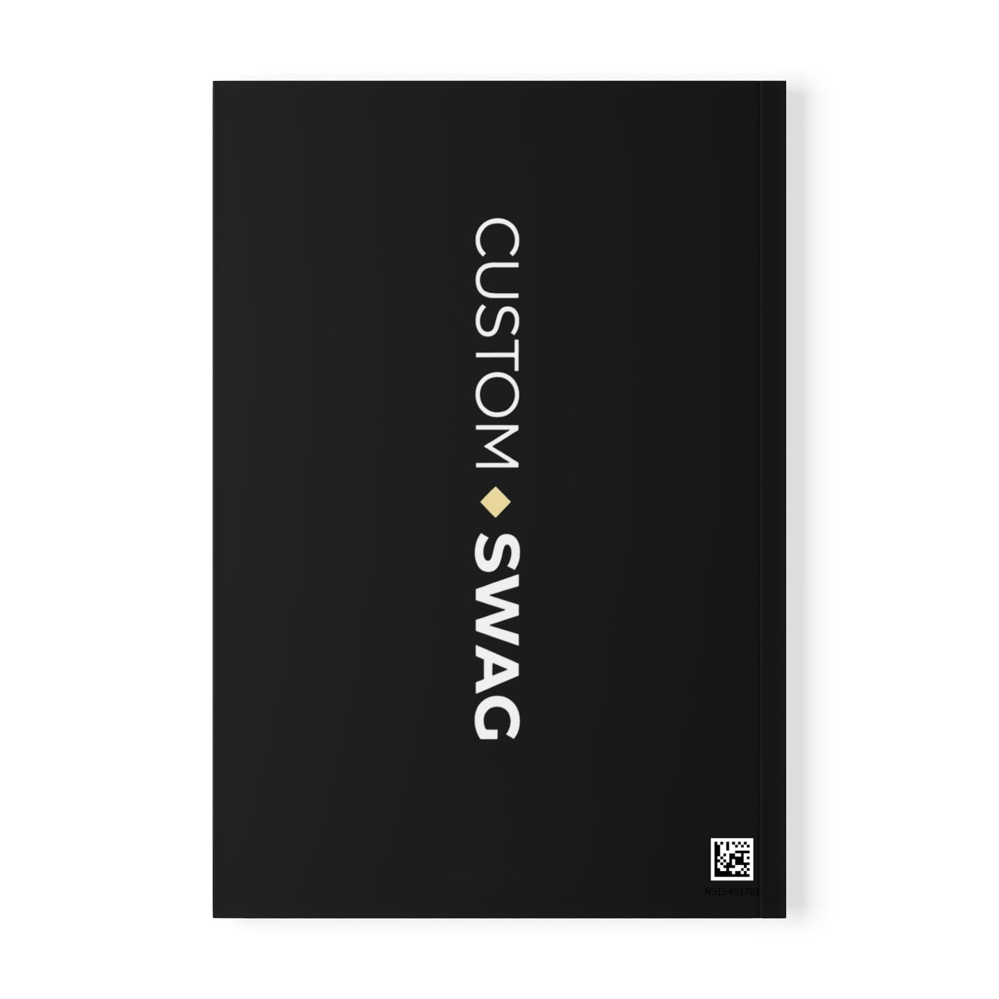 Custom Swag A5 Softcover Notebook – 'Wear Your Identity' Minimal Black Journal for Branding & Notes