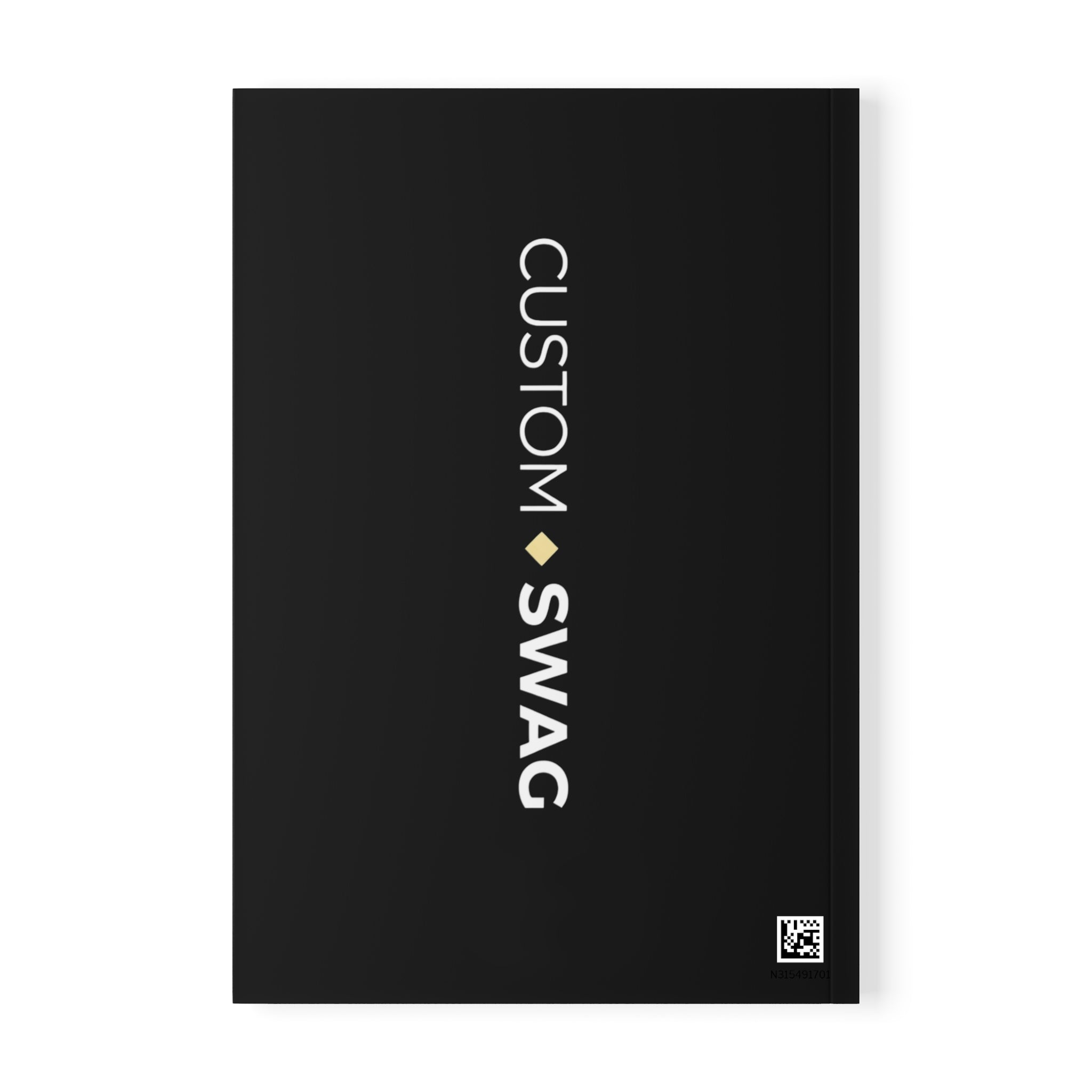 Custom Swag A5 Softcover Notebook – 'Wear Your Identity' Minimal Black Journal for Branding & Notes