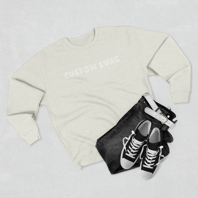 Custom Swag Crewneck Sweatshirt — Minimal Text Graphic Pullover