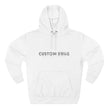 Minimal 'Custom Swag' Fleece Hoodie — Comfortable White Pullover