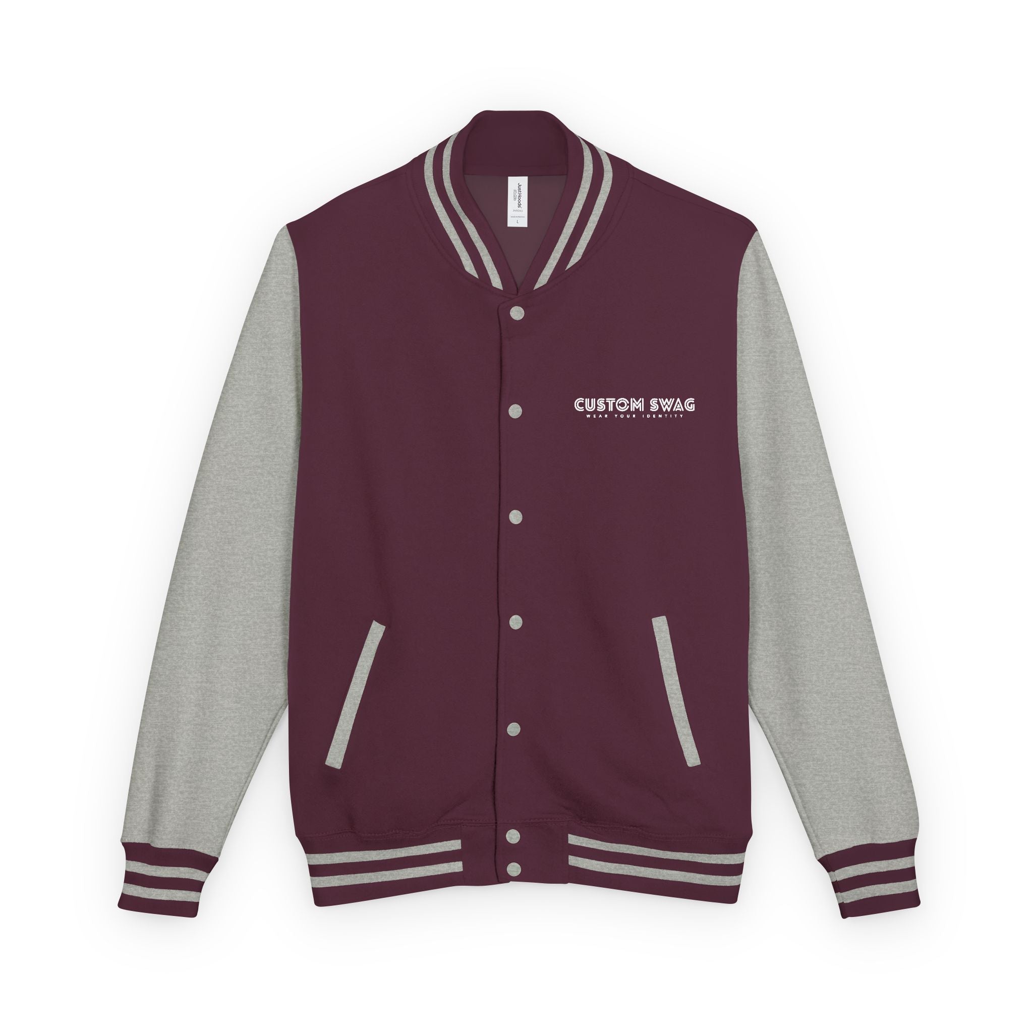 Retro Gamer Letterman Jacket - 'CUSTOM SWAG' Chest Logo Varsity Jacket