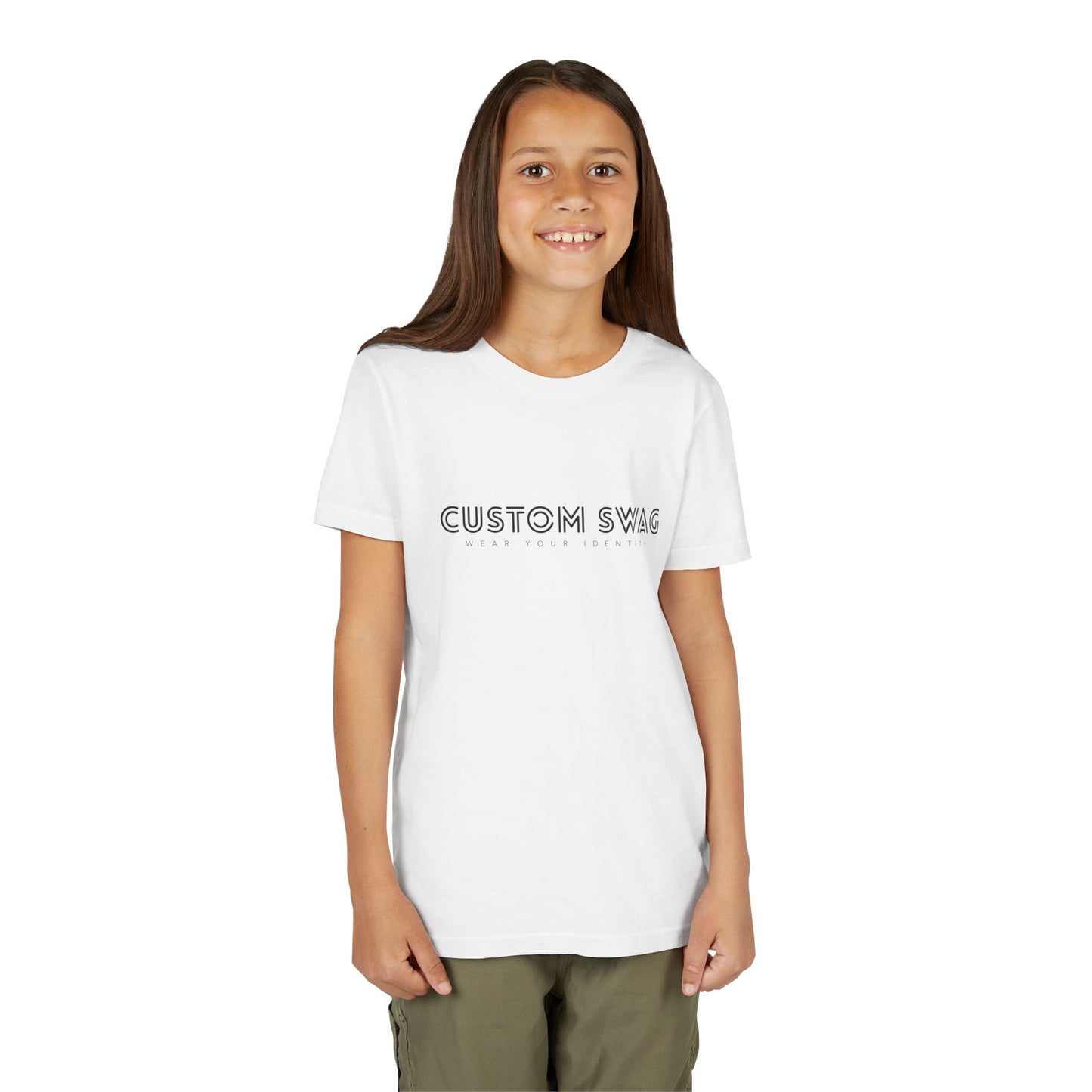 Youth Tee "Custom Swag" Minimalist Logo Kids T‑Shirt