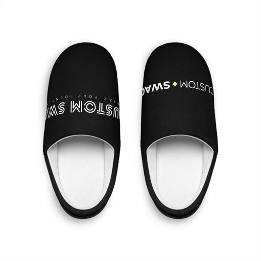 Custom Text Men's Indoor Slippers — Personalized Cozy House Shoes