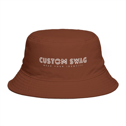 Custom Swag Brown Bucket Hat — "Wear Your Identity" Embroidered Logo