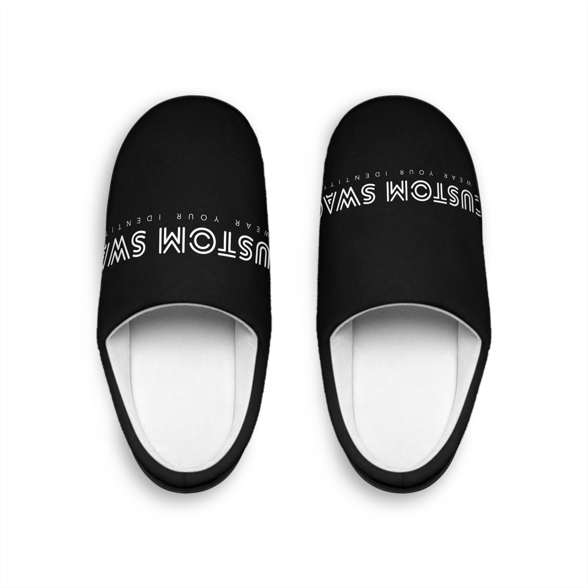 Custom Text Men's Indoor Slippers — Personalized Cozy House Shoes