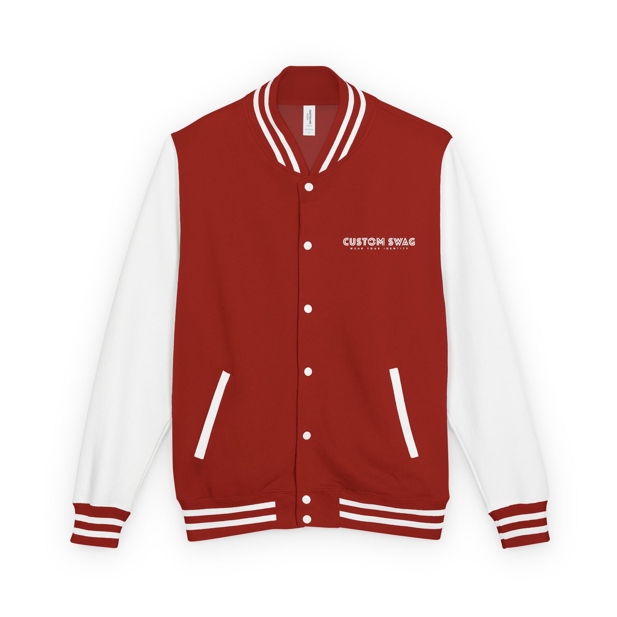 Retro Gamer Letterman Jacket - 'CUSTOM SWAG' Chest Logo Varsity Jacket