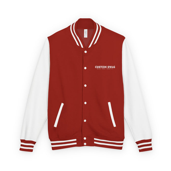 Retro Gamer Letterman Jacket - 'CUSTOM SWAG' Chest Logo Varsity Jacket