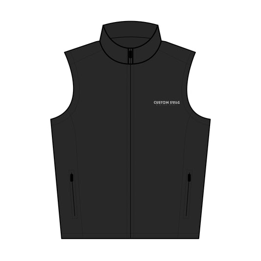 Embroidered Soft Shell Vest — Men's Weather-Resistant Work & Outdoor Layer