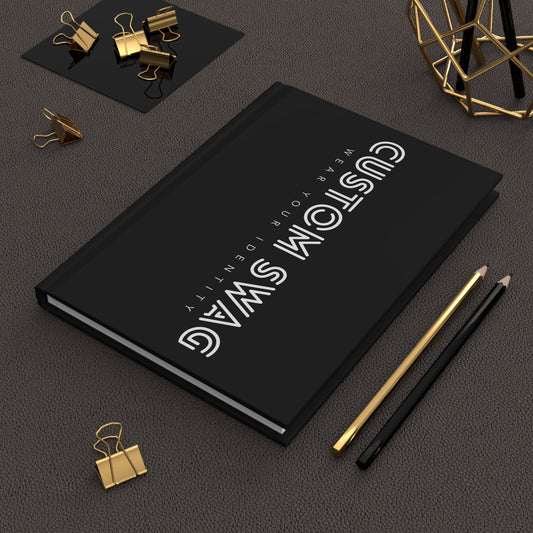 Hardcover Journal – Personalized Vertical Logo Note book | Custom Swag: Wear Your Identity™