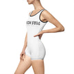 Vintage Women's One-Piece Swimsuit — Retro Ringer Bathing Suit (Custom Text)