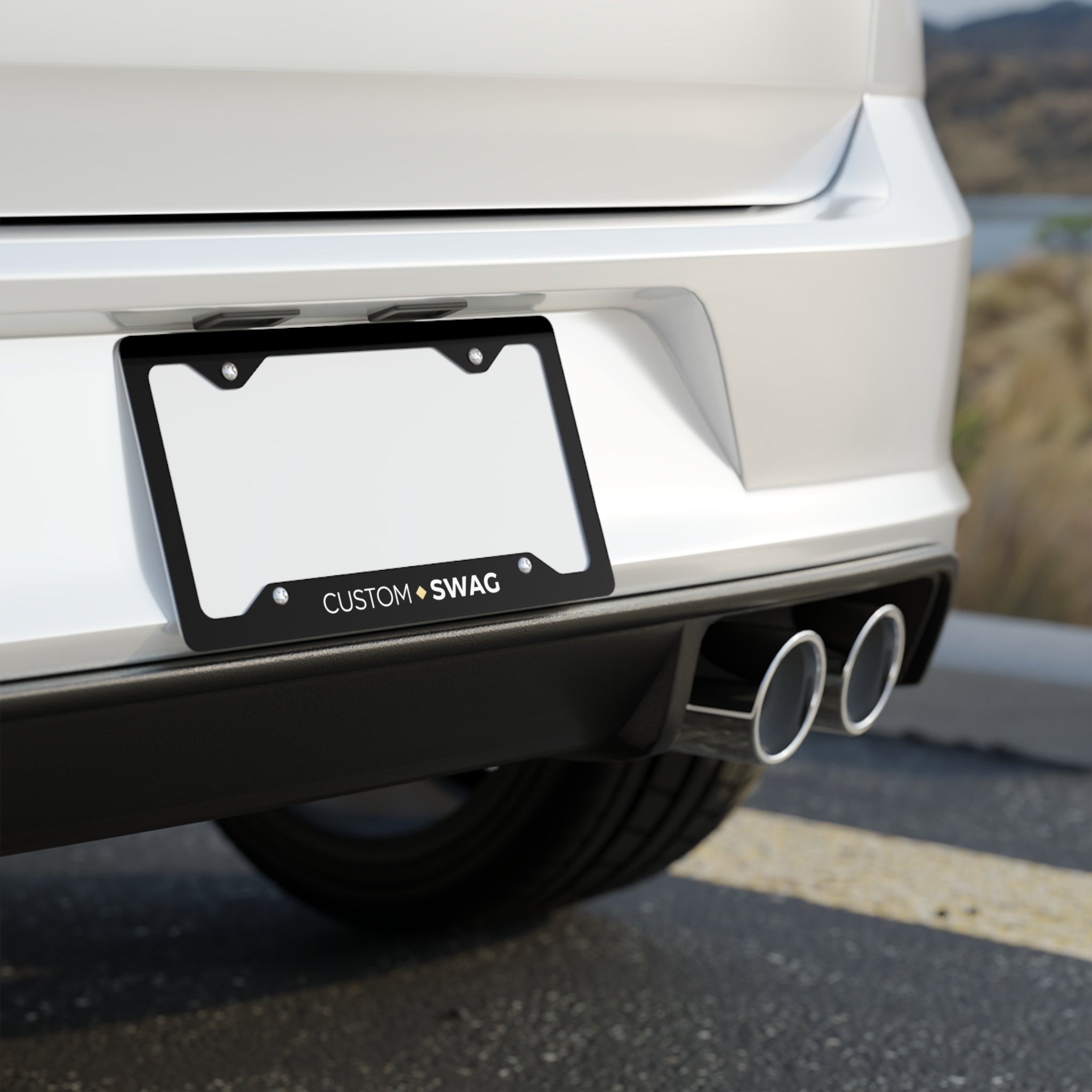 Metal License Plate Frame — Custom Engraved Car Tag Border