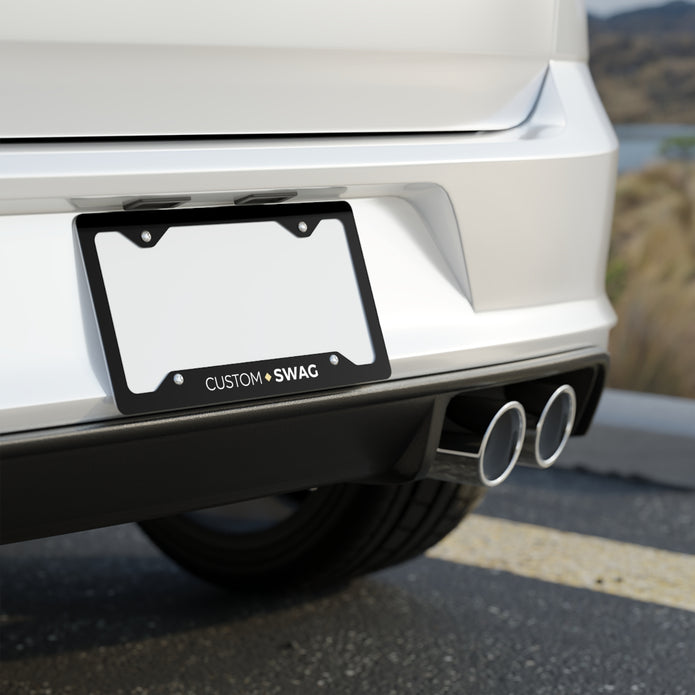 Metal License Plate Frame — Custom Engraved Car Tag Border