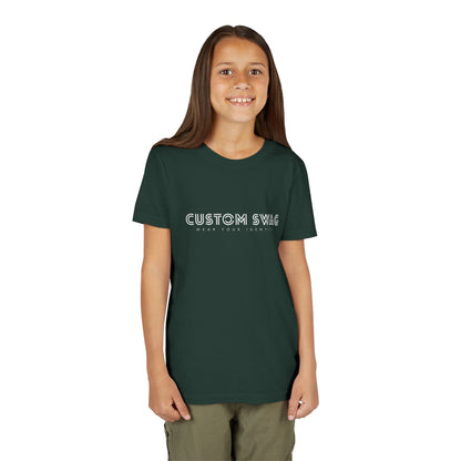 Youth Tee "Custom Swag" Minimalist Logo Kids T‑Shirt