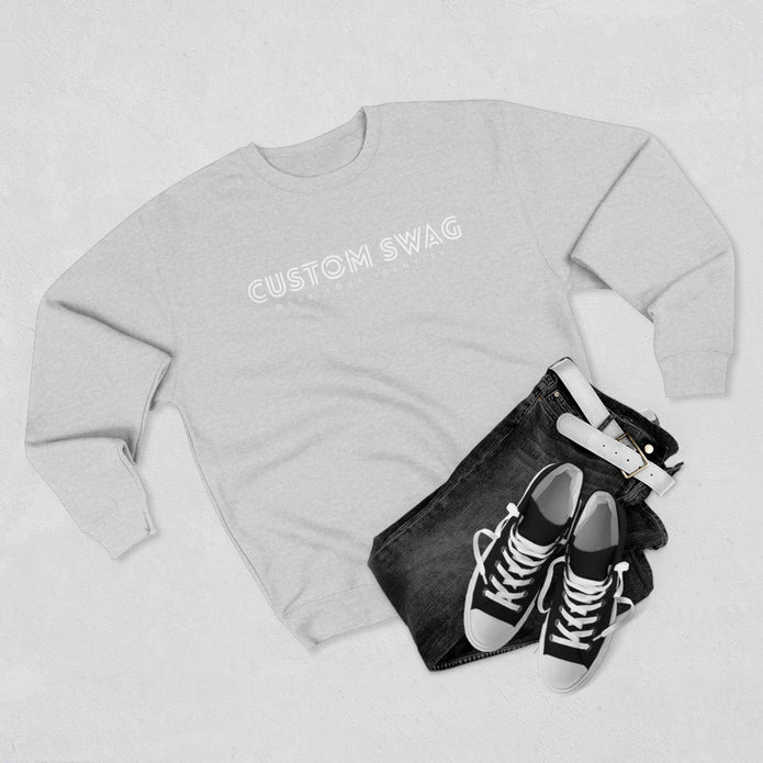 Custom Swag Crewneck Sweatshirt — Minimal Text Graphic Pullover