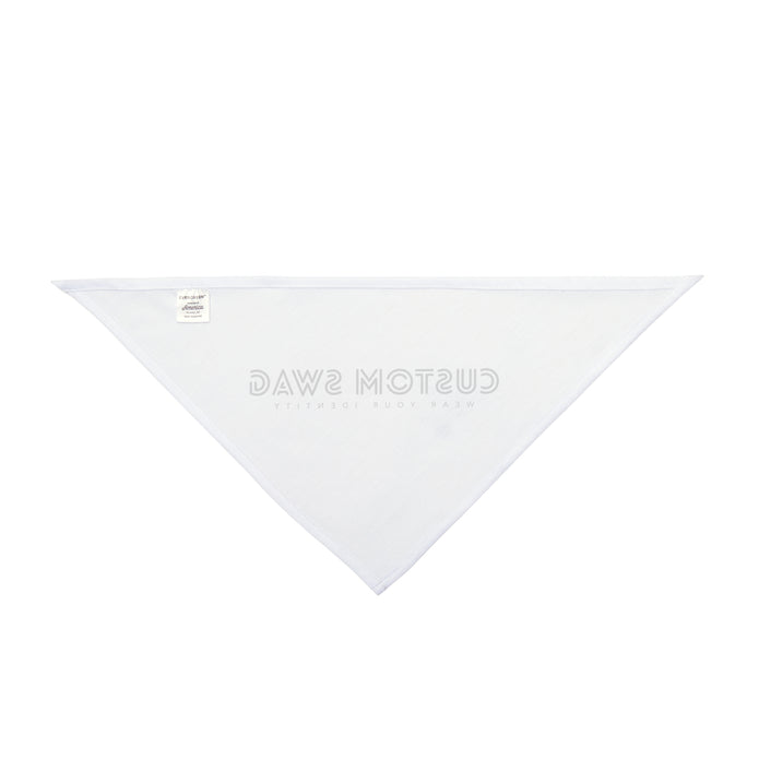 Custom Swag Pet Bandana — Personalized White Triangle Dog & Cat Accessory
