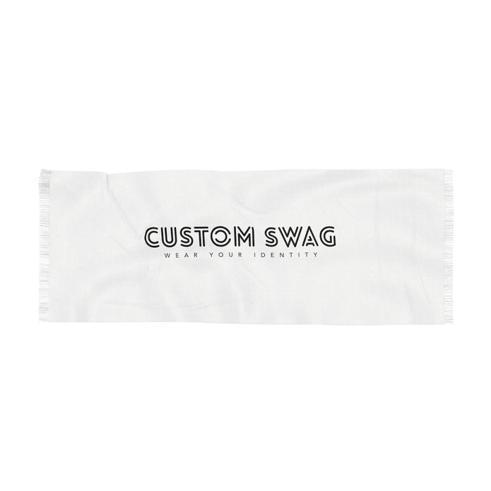 Custom Swag Light Scarf — White Logo Fringe Scarf ("Wear Your Identity")