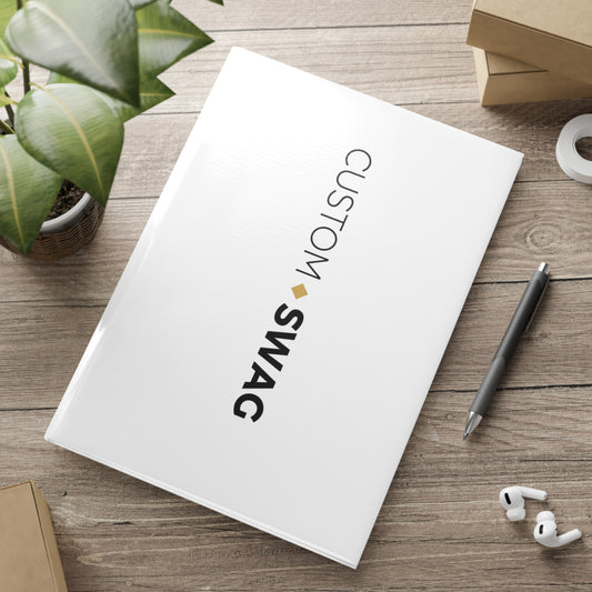 Custom Swag Hardcover Notebook — "WEAR YOUR IDENTITY" Vertical Minimalist Journal