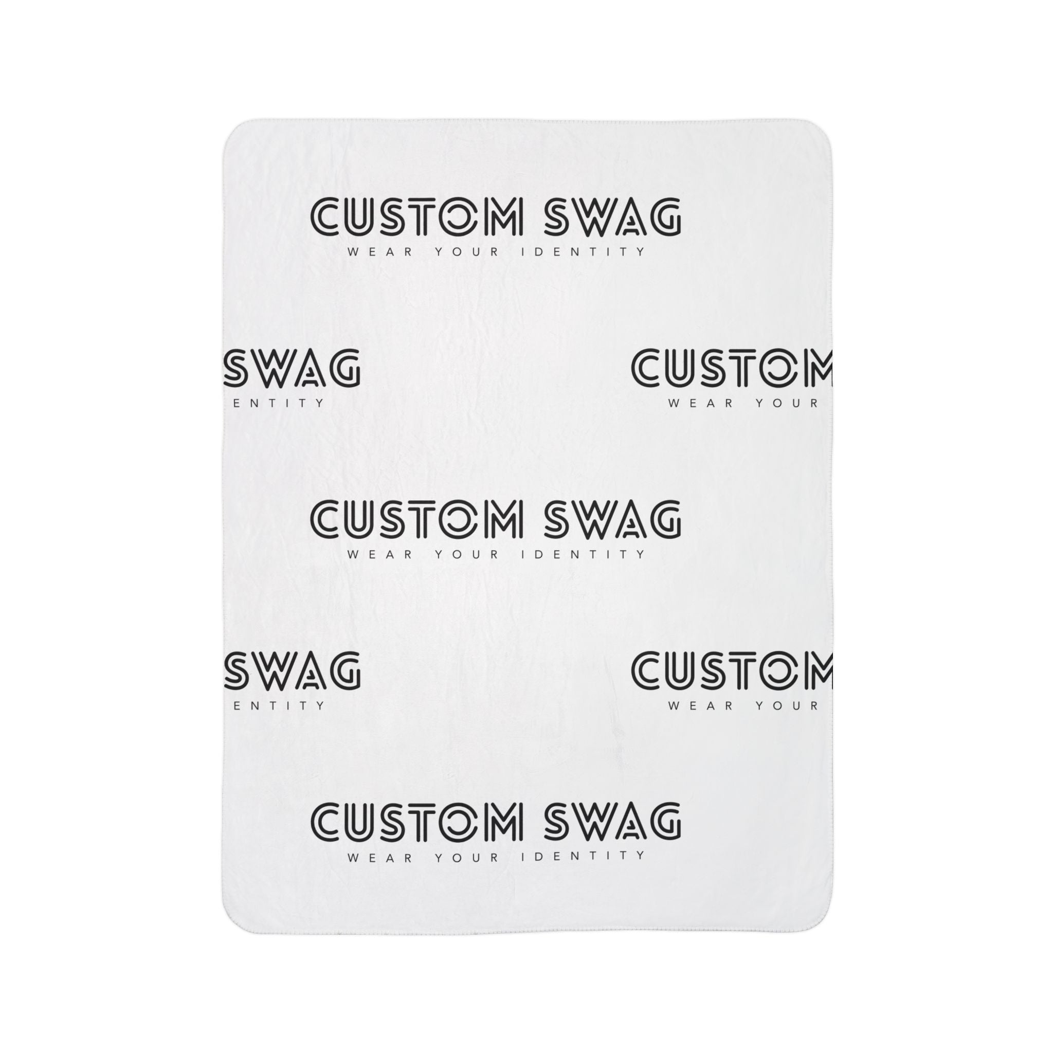 Custom Logo Fleece Sherpa Blanket — Personalized 'Custom Swag' Cozy Throw