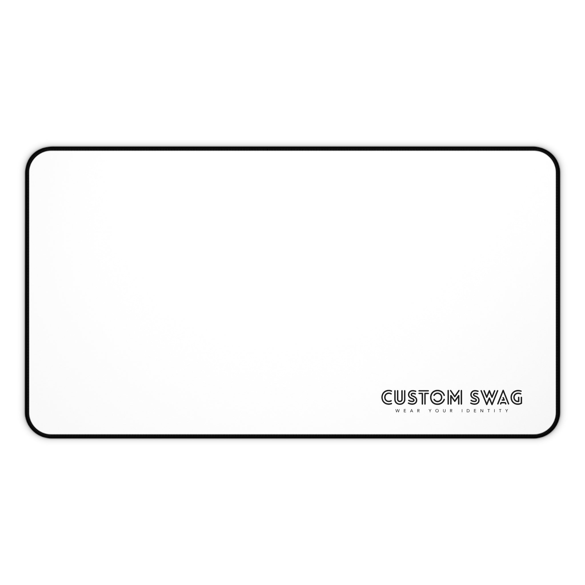 Minimalist White Desk Mat with Custom Swag Logo