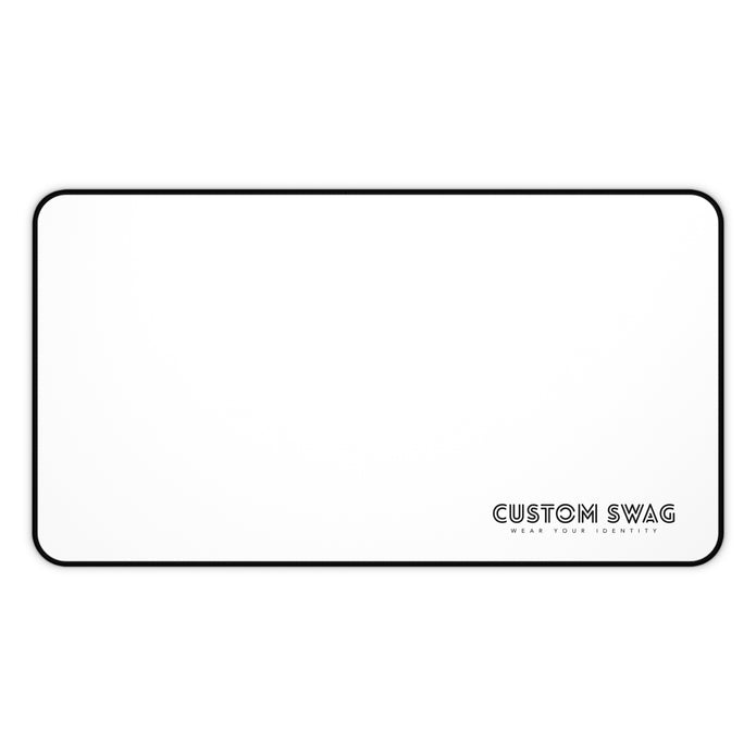 Minimalist White Desk Mat with Custom Swag Logo