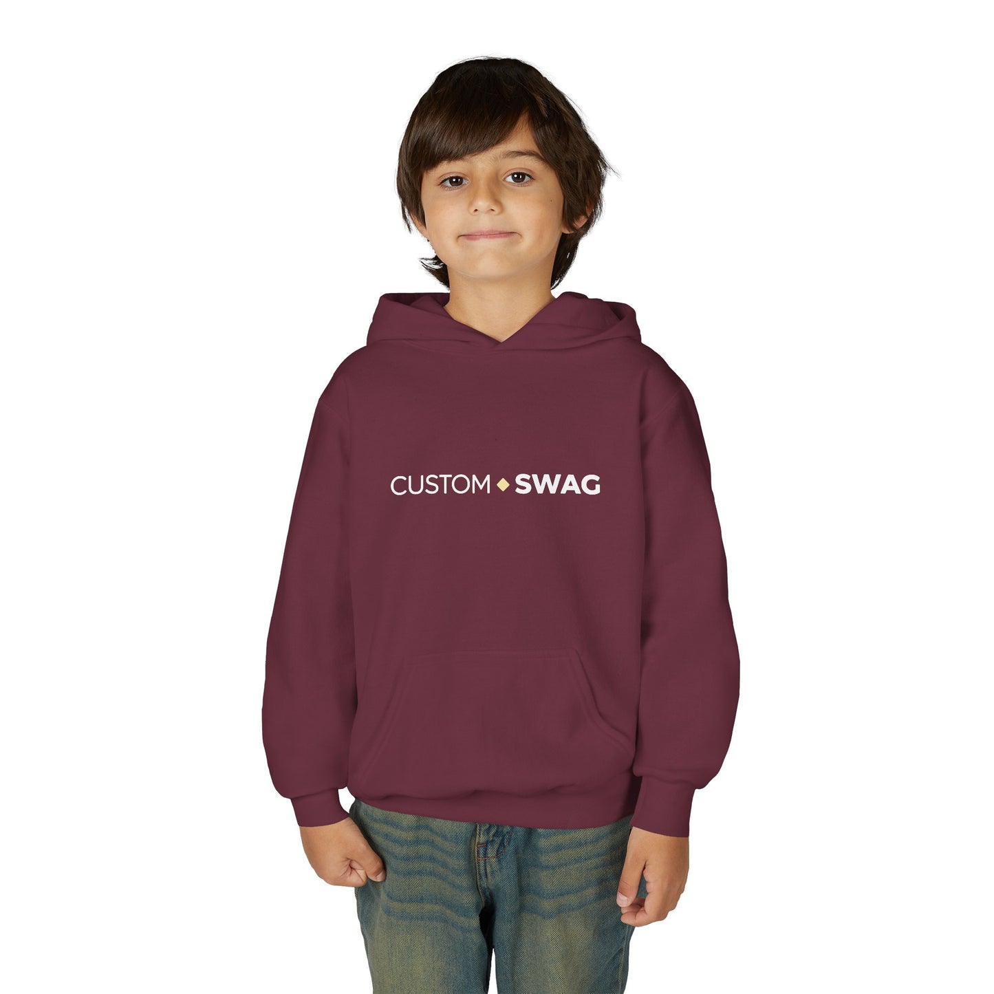 Youth Hoodie – "Custom Swag" Minimalist Crewneck-Style Pullover