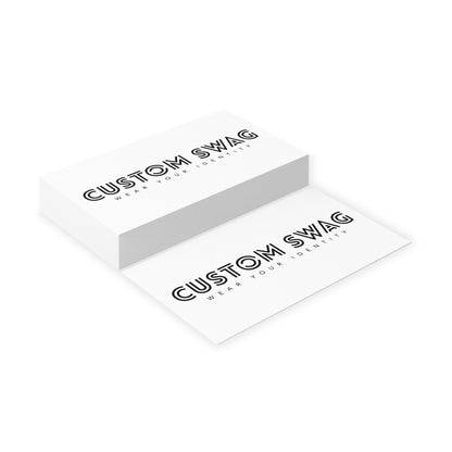 Business Cards — Minimal Black & White Vertical Custom Swag Cards