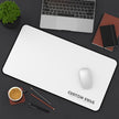 Minimalist White Desk Mat with Custom Swag Logo