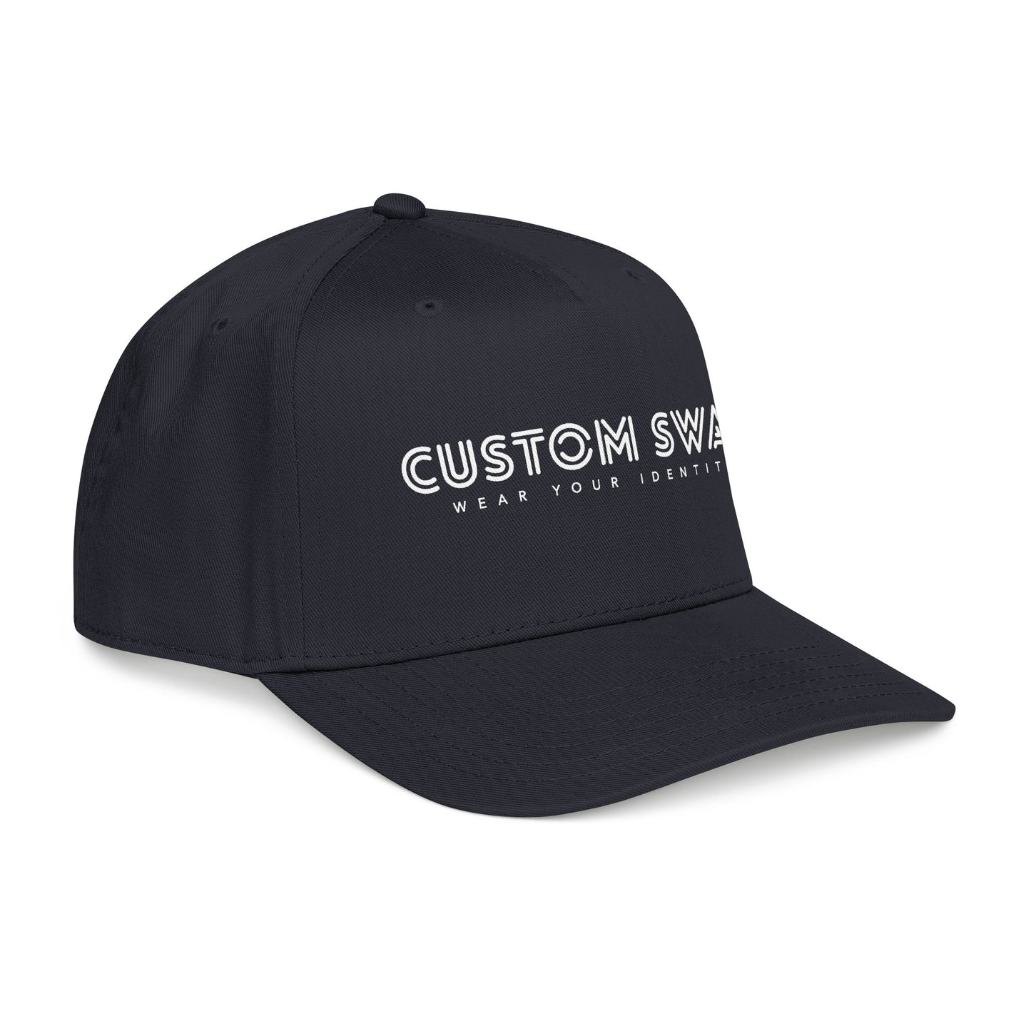 Custom Swag Mid-Profile Baseball Cap — "Wear Your Identity" Embroidered Hat
