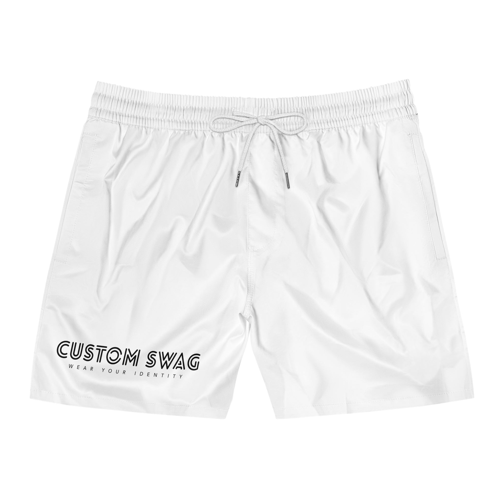 Men's Swim Shorts - 'Custom Swag' Minimal Logo Beach Trunks