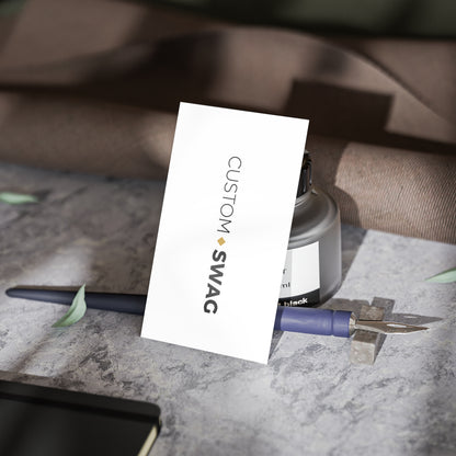 Business Cards — Minimal Black & White Vertical Custom Swag Cards