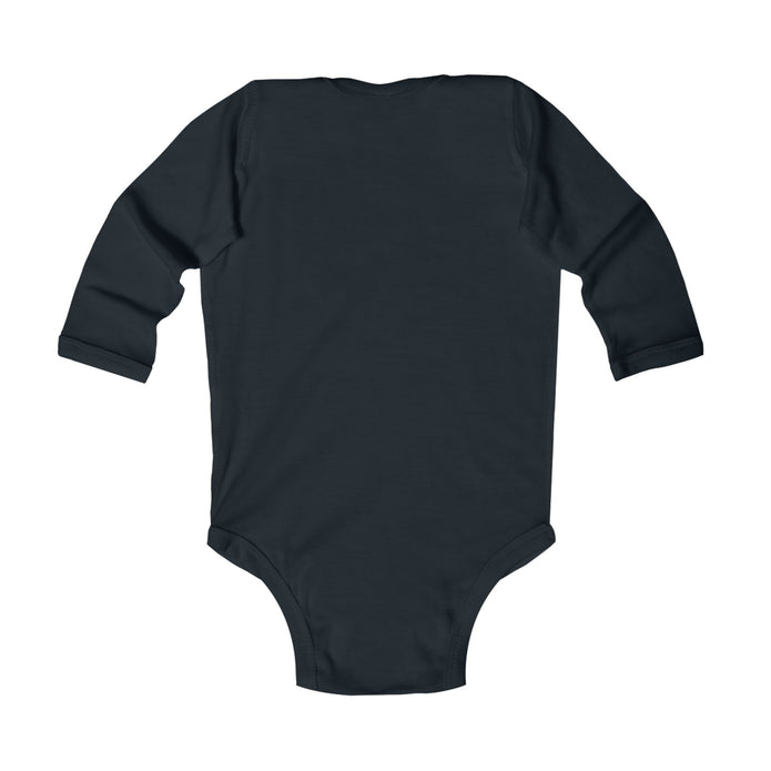 Infant Long Sleeve Bodysuit — 'Custom Swag' Minimal Logo Baby Onesie